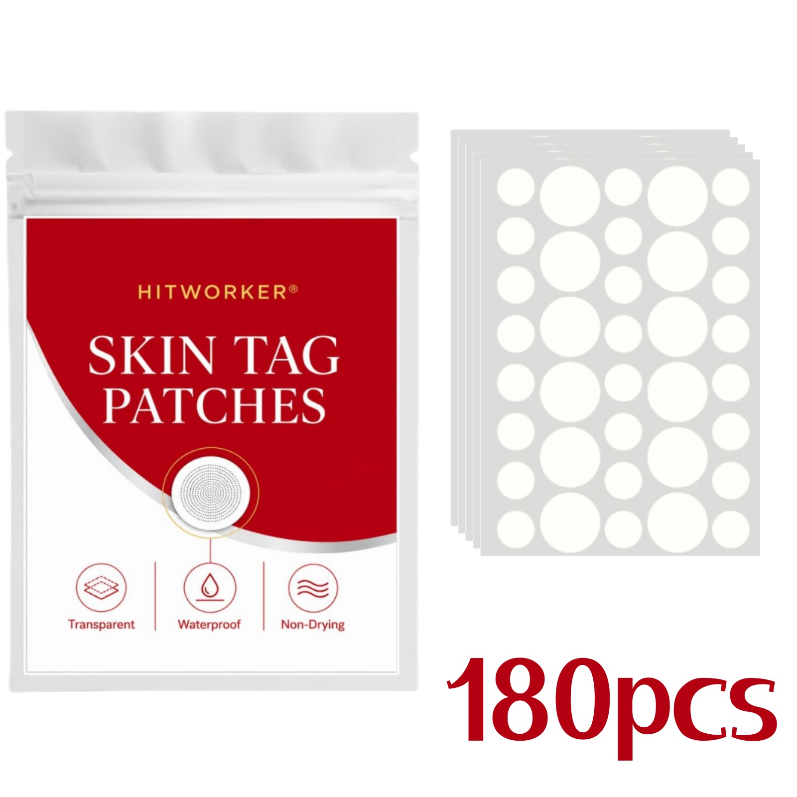 Skincare China - 180pcs Skin Tag Patches, Transparent Skin