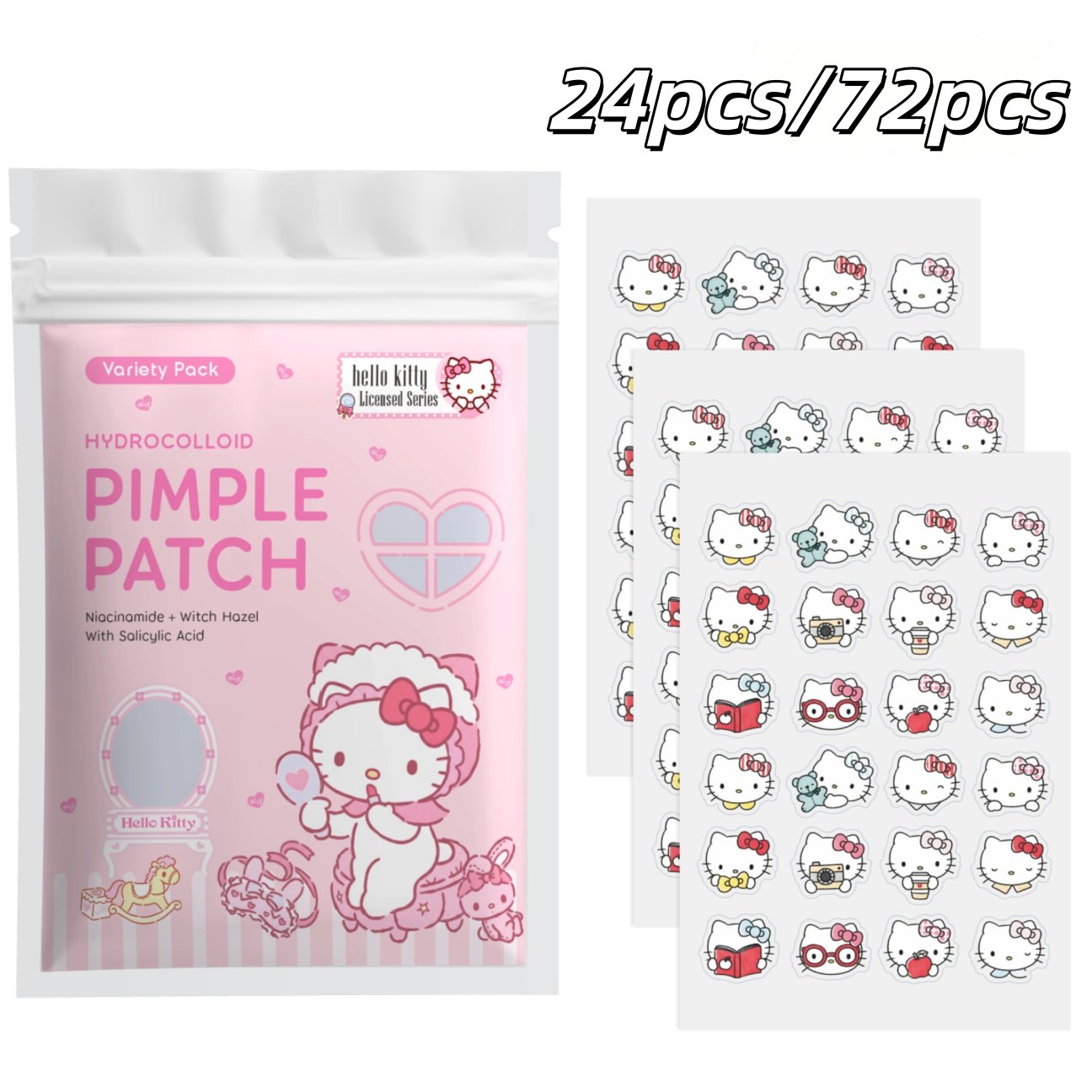 Skincare The Originote - 24/72pcs Hello Kitty Hydrocolloid Pimple Patches,