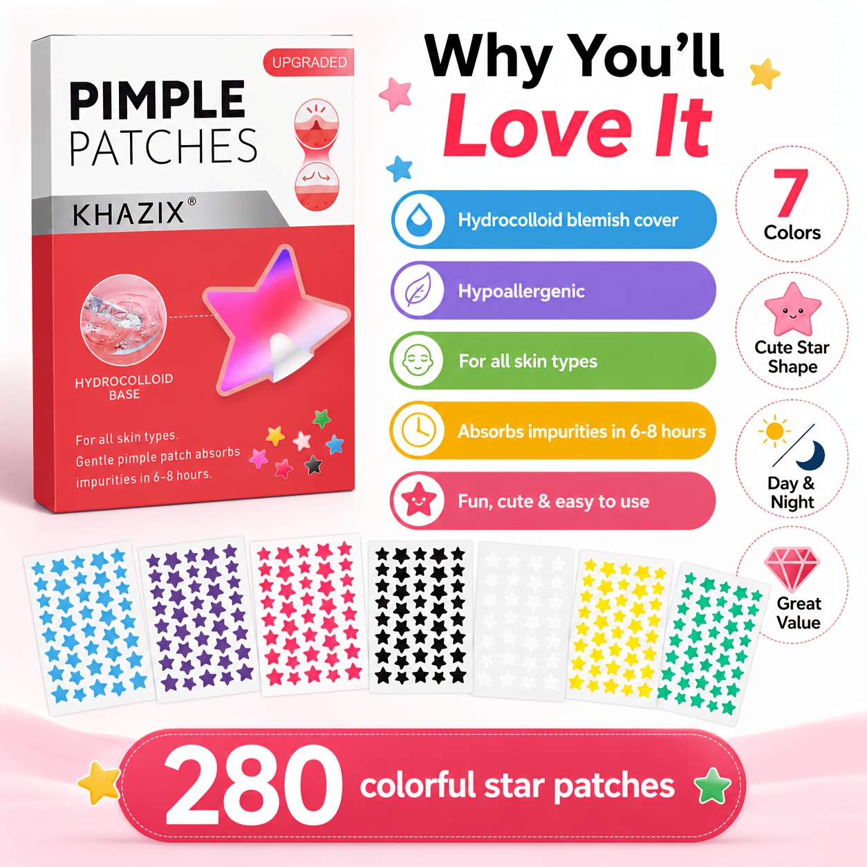 280pcs Star Pimple Patches, 7  - Skincare The Originote recension och pris