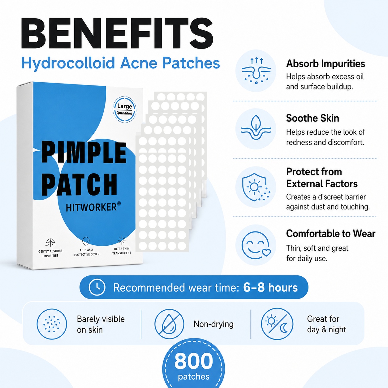 800Pcs Hydrocolloid Acne Pimpl - Skincare China recension och pris